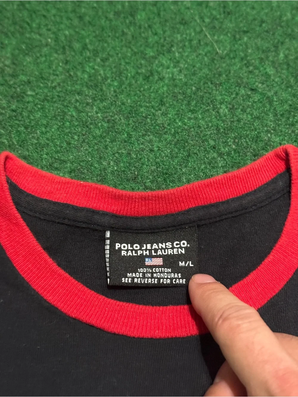 Polo Ralph Lauren Long Sleeve T Shirt Medium Vintage 90s Polo Jeans Co 18.5x25